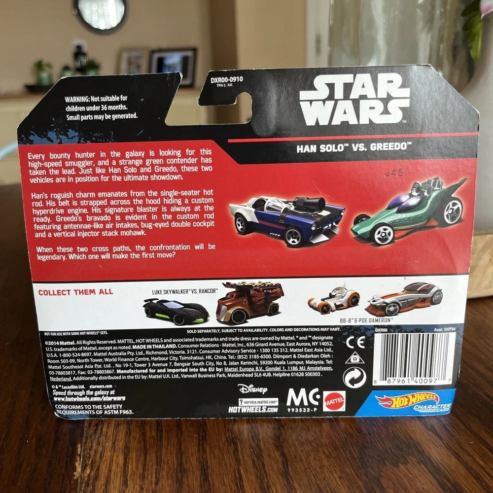Hot Wheels Star Wars Han Solo + Greedo Character Car 2-Pack / 2014